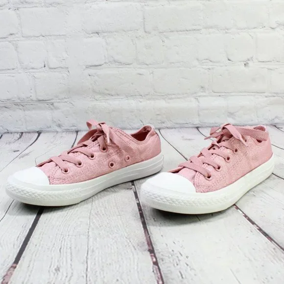 Converse Chuck Taylor All Star Pink Glitter Canvas Sneakers Size 13.5 - Picture 2 of 9